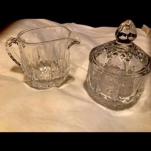 Crystal D’Arqes Creamer and Sugar